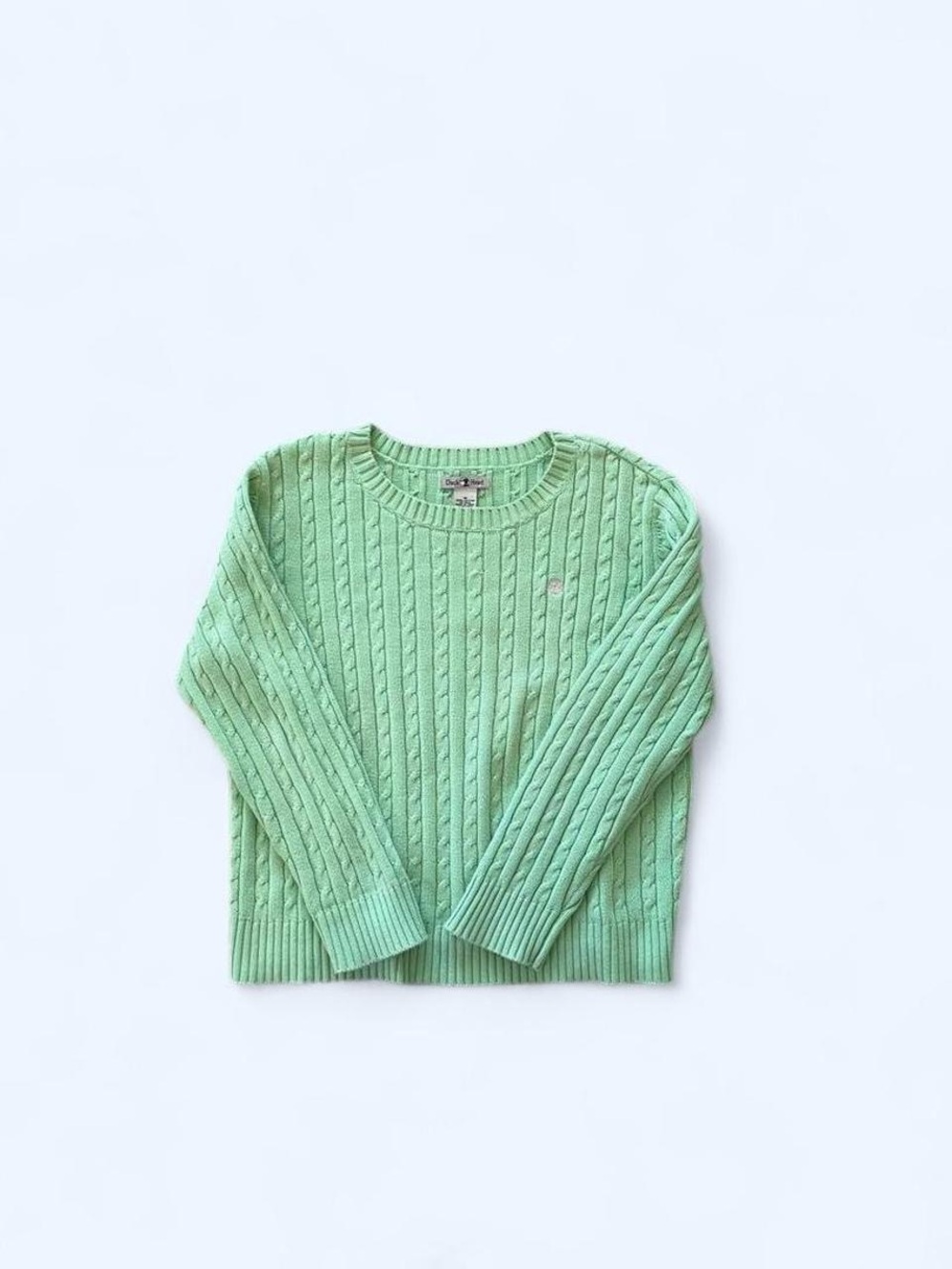 Mint green cable knit sweater size M by Duck Head‎